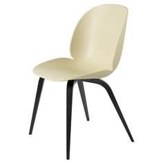 a white chair with black legs on a white background