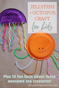 paper plate jellyfish and octopus craft for kids