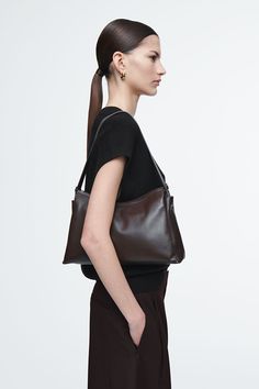 TOME CROSSBODY - LEATHER - CHESTNUT - Crossbody Bags - COS Bag Wishlist, Women Accessories Bags, Leather Working, Modern Living, Cotton Twill, Soft Leather, Shoulder Strap, Organic Cotton, Women Accessories