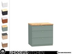 an image of a chest of drawers in different colors