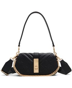 in stock Trendy Black Baguette Bag With Gold-tone Hardware, Black Baguette Bag With Gold-tone Hardware For Shopping, Black Crossbody Baguette Bag With Gold-tone Hardware, Chic Black Flap Bag With Adjustable Handle, Elegant Black Baguette Bag With Adjustable Handle, Chic Black Baguette Bag With Gold-tone Hardware, Small Shoulder Bag, Pick Up, In Store