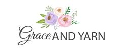 the logo for grace and yarn, a boutique that sells handmade items to women