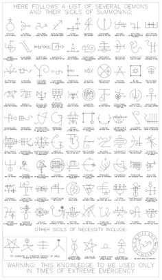 the symbols and their meanings are shown in two different styles, each with an individual's own language