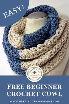 the free crochet cowl pattern is easy to make and looks great for beginners