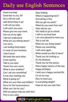 500 Daily use English Sentences, English Speaking Practice, Learn English Through Daily Use English Sentences, Speak English through Daily use English Sentences, Speak English Everyday, Spoken English, 500 Most Common & Important English Sentences To Speak English Everyday, Spoken English Course, Pak English Trainer Everyday English Sentences, Common Sentences In English, Basic Spoken English, Daily Using Sentences English Speaking, Daily Usage English Sentence, Daily Using English Sentences, Daily Speaking English Sentences, Everyday English Phrases, English Speaking Pattern