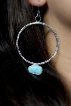 READY TO SHIP Campitos Turquoise Sterling Silver Hoop | Etsy Modern Turquoise Dangle Jewelry, Small Turquoise Hoop Earrings For Everyday, Modern Turquoise Hoop Earrings, Turquoise Hand Forged Drop Earrings, Handmade Minimalist Turquoise Hoop Earrings, Small Hoop Turquoise Earrings For Everyday, Turquoise Small Hoop Earrings For Everyday, Modern Turquoise Jewelry For Everyday, Everyday Turquoise Hoop Earrings