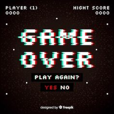 an old school video game title with the words game over