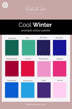 Winter Colour Analysis, True Winter Outfits, Winter Colour Palette, True Winter Palette, True Winter Color Palette, Cool Winter Color Palette, Deep Winter Palette, Winter Pastels