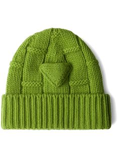 lime green cashmere herringbone chain ribbed hem logo patch to the front turn-up hem Herringbone Chain, Cashmere Beanie, Hand Knit Hat, Balenciaga Triple S, Custom Watch, Summer Beach Wear, Sweaters Knitwear, Light Jacket, Fashion Watches