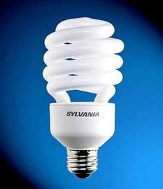 a white light bulb is shown against a blue background with the word sylvaniia written on it