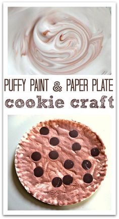 this is an easy recipe for puffy pant and paper plate cookie craft with chocolate chips