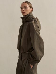 Composition : NYLON 100%Color : KHAKI,BLACKCountry of Origin : Republic of Korea Soft Utility Fashion, Utility Fashion, Soft Utility, Cargo Pants Color, Pants Color, Color Khaki, Hoodie Top, Cropped Hoodie, Zip Up