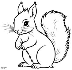 a cartoon squirrel sitting on its hind legs