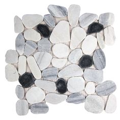 white and black pebbles are arranged in a square pattern