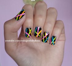 💚 80s Nails Designs Simple, 80s Style Nails Art Ideas, 1980 Nails, 80s Manicure, 80 Nails 80's, Neon 80s Nails, 1980s Nails 80s Party, 80s Nail Art, 80s Nails Designs