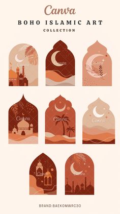 an illustrated poster with different shapes and colors