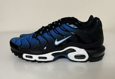 Brand: Nike Size: Mens US 11 Color: Photo Blue/White/Black Condition: Brand new without box Description: Nike Air Max Plus Running Shoes Terms & Condition: All sales are final Shipping: Free with tracking number within United States. International Standard Shipping $40. Dope Outfits For Guys, Nike Air Max Plus, Air Max Plus, Color Photo, Blue White And Black, Black Running Shoes, Dope Outfits, Air Max, Tracking Number