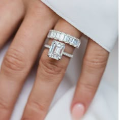 Emerald Cut Moissanite, Moissanite Diamond Rings, Pave Engagement Ring, Emerald Engagement Ring Cut, Pave Ring, Hidden Halo