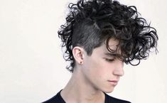 Punk Hair Men, Guy Clark, Men's Curly Hairstyles, Curly Undercut, Side Part Hairstyles