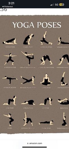 an image of yoga poses for beginners on the app store's phone screen