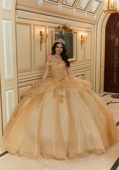 a woman in a ball gown posing for the camera