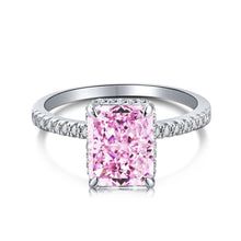 Emerald Cut Engagement, Zircon Jewelry, Cubic Zirconia Rings, Pink Stone, Pendant Earrings, Granada, Sterling Ring, Aspen, 925 Sterling Silver Ring