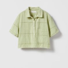 Limited Time Sale New With Tag Size 13/14 No Measurements/ No In Real Life Photos Price Is Firm 8741/606 Zara Green Cotton Blouse, Casual Embroidered Zara Tops, Zara Green Short Sleeve Blouse, Zara Casual Embroidered Tops, Green Short Sleeve Zara Blouse, Real Life Photos, Embroidered Polo Shirts, Zara Shirt, Life Photo