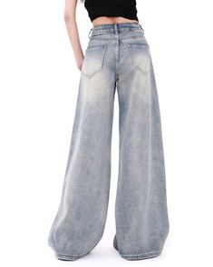 Light gray wash denim wide-leg jeans featuring pastel rainbow brush strokes on the front in a vintage style Size:• S: Waist: 62cm/ 24.4 in, Hips: 96cm/ 37.8 in, Length: 100cm/ 39.4 in• M: Waist: 66cm/ 26.0 in, Hips: 100cm/ 39.4 in, Length: 102cm/ 40.2 in• L: Waist: 70cm/ 27.6 in, Hips: 104cm/ 40.9 in, Length: 104cm/ 40.9 in• XL: Waist: 74cm/ 29.1 in, Hips: 108cm/ 42.5 in, Length: 106cm/ 41.7 inMaterial: Denim Trendy Faded Full-length Pants, Faded High Waist Baggy Flare Jeans, Faded Baggy High Waist Flare Jeans, Faded Wide Leg Washed Flare Jeans, High Rise Baggy Washed Flare Jeans, Trendy Washed Wide-leg Jeans, Trendy Acid Wash Wide Leg Flare Jeans, Baggy Washed Flare Jeans, Trendy Acid Wash Wide Leg Bottoms