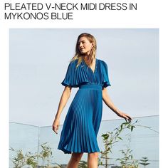 New With Tag Express Pleated V-Neck Midi Dress In Blue Size Xs Blue V-neck Pleated Mini Dress, Blue Pleated V-neck Mini Dress, Fitted Blue V-neck Dress For Brunch, Lbd Dress, Golf Dresses, Fitted Mini Dress, Belted Midi Dress, V Neck Midi Dress, Black Sheath Dress