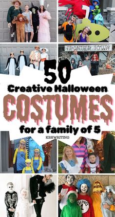 the top 50 creative halloween costumes for family or friends that are easy to diy