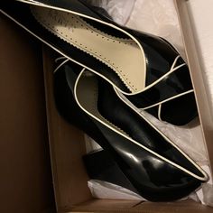 Brand New Shoes Classic Black Spring Heels, Classic Black Heels For Spring, Retro Black Heels For Work, Black And White Round Toe Heels For Spring, Franco Sarto Shoes, Shoes Brand, Franco Sarto, Shoe Brands, New Shoes