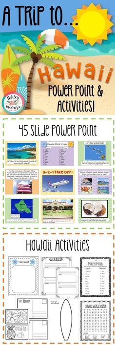 the hawaiian power point and activities for students to use in their homes or school projects