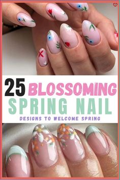 Blossom into Spring with These Stunning Nail Designs April Nails Colors, Trending Spring Nails, Nails Colors Spring, Chasing Daisies, Oval Shaped Nails, Pastel Nail Art, Simple Spring Nails, April Nails, Easter Nail Designs