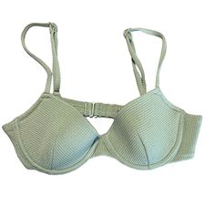 H&M Sage Green Bikini Top Size 32b Nwot Bought To Have Options On A Beach Vacation But Never Wore. Nwot Fitted H&m Swimwear For Vacation, Seamless Green Bra For Beach, H&m Fitted Swimwear For Beach Season, Fitted H&m Swimwear For Beach Season, H&m Fitted Swimwear For Vacation, Fitted H&m Swimwear For Poolside, H&m Fitted Swimwear For Poolside, Green Swimwear With Built-in Bra For Beach Party, Green Beach Top With Built-in Bra