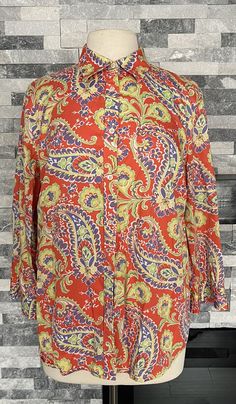 Check out Lauren Ralph Lauren Size 1 XOrange Paisley Faded 3/4 Sleeve Blouse Top, the latest item I added on eBay! #eBay #eBaySeller Casual Orange Tops With 3/4 Sleeves, Casual Orange Top With 3/4 Sleeves, Casual Orange 3/4 Sleeve Top, Summer Paisley Print Top With 3/4 Sleeves, Summer Tops With Paisley Print And 3/4 Sleeves, Paisley Print 3/4 Sleeve Summer Top, Paisley Print Summer Top With 3/4 Sleeves, Blouse Top, First Class