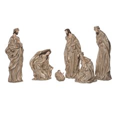 three figurines of jesus, mary and baby jesus