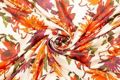 This stunning silk charmeuse from Italy is perfect for dresses, skirts, pants, and shirting! Summer Silk Scarf With Satin Finish, Bohemian Satin Silk Scarf For Summer, Spring Silk Scarf With Satin Finish, Spring Satin Silk Scarf With Satin Finish, Silk Scarf For Spring Party, Silk Scarf For Party In Spring, Red And Orange, Silk Charmeuse, Be Perfect