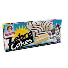 a box of zebra cakes on a white background