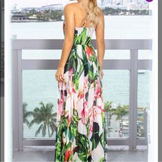 Stunning Gorgeous Dress. A Bahama Feel To It. Look Breathtaking In It. Never Worn Purchased While On A Resort. Paid $195. Yours $50 Bohemian Dresses Long, Deep V Neck Dress, Surplice Dress, Bohemian Floral, Maxi Robes, Floral Print Maxi Dress, Floral Print Maxi, Long Maxi, Cami Dress