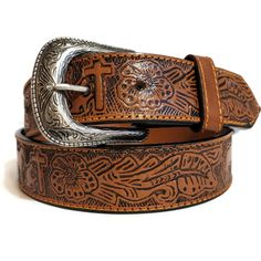 "Hey there! Ready to flaunt your casual style with this stunning embossed sunflower belt? It's made from real leather and comes with snaps for easy buckle removal. This belt is perfect for dressing up or down and will definitely add a touch of bohemian-chic style to any outfit. Go ahead and rock that look!" to any outfit. Go ahead and rock that look!" *HANDMADE  with love and care with the help of talented artisans for an authentic look. *EMBOSSED LEATHER, engraved classic buckle *Features snaps Adjustable Hand-tooled Belts, Womens Belt, Bohemian Chic Fashion, Belt For Women, Belt Leather, Cowgirl Western, Hand Tooled Leather, Style Upgrade, Brown Leather Belt