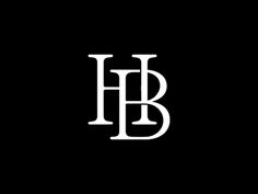 the letter b is made up of two letters in black and white, with an elegant font