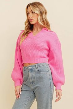 RIBBED CROPPED POLO SWEATER. Lightweight shaker knit. 100% viscose Crop Knit Sweater, Cropped Polo, Maxi Romper, Cropped Knit Sweater, Crop Top Sweatshirt, Blazer Vest, Polo Sweater, Girl Coat, Knit Tees