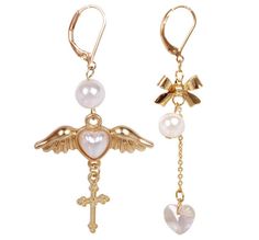 Htb1ixliqxxxxxaxxfxxq6xxfxxxt original Japanese Angel, Angel Wings Heart, Angel Earrings, Heart Fashion, Hot Jewelry, Wing Earrings, Bow Earrings, Jewelry Inspo, Pretty Jewellery