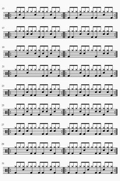 the guitar tabs are arranged in rows