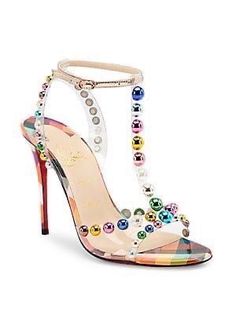 Christian Louboutin Sandals, Bridal Heels, Christian Louboutin Women, Silver Sandals, T Strap Sandals, Kids Home, Valentino Studs, Top Designers, Christian Louboutin Pumps