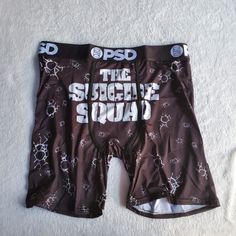 New Psd Bullet Holes Men's Boxers Brief Color Black Size Xxlarge. Polyester/Elastane. Waist 16" Length 16.5". Made In China. Brand New With Tags!!