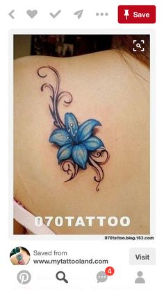 blue flower tattoos on pinterest