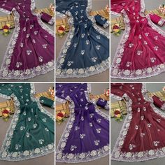 Wedding  saree for women, Zimmy choo silk saree blouse,purple saree with C pallu,fancy sequence saree for function,party wear saree for gift 1) Saree Details :  Saree Color: 1) Purple  2) Pickled Blue 3) Raspberry 4)Mineral Green 5) Dark Slate blue  6) Wine Berry  Saree length: 5.5 meter.  Saree Work : beautiful c-pallu embroidery zari and sequences work Saree Fabric: pure soft jimmy choo silk 2) Blouse Details : (Semi Stitched) Blouse Color : Matching Blouse Length : 0.8 Meter Blouse Work : embroidery zari and sequence work Blouse Fabric: pure soft jimmy choo silk Blouse wear by model is just for modeling purpose only actual blouse may vary. For more collection please visit : https://etsy.me/42iJXRw Washing Care : Dry Clean only Made for : Women Occasion : Farewell, Traditional, Wedding, Saree For Function, Saree Work, Sequence Saree, Mineral Green, Dark Slate Blue, Blouse Details, Purple Saree, Saree For Women, Blouse Purple