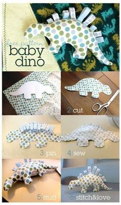 an image of baby dinos made out of paper with scissors and thread on them