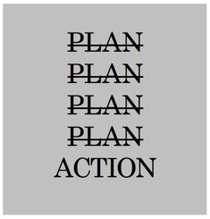 the words plan, plan, plan and action are shown in black on a gray background